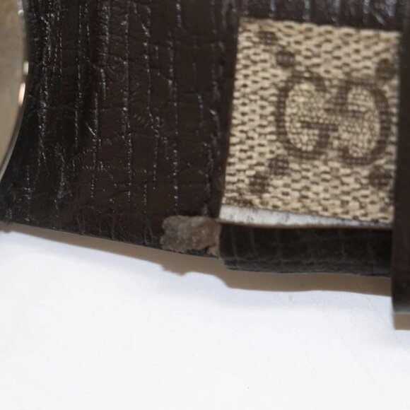 Gucci GG Supreme Monogram Men Belt 85/34 Interlocking Brown/Beidge 142931 READ - Picture 11 of 12